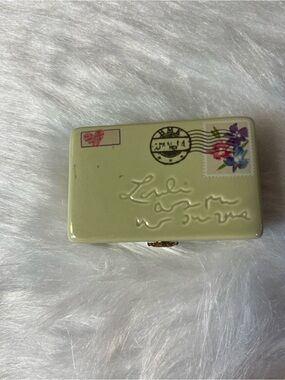 Hallmark Pale Green Porcelain Trinket Box  Envelope with Letter